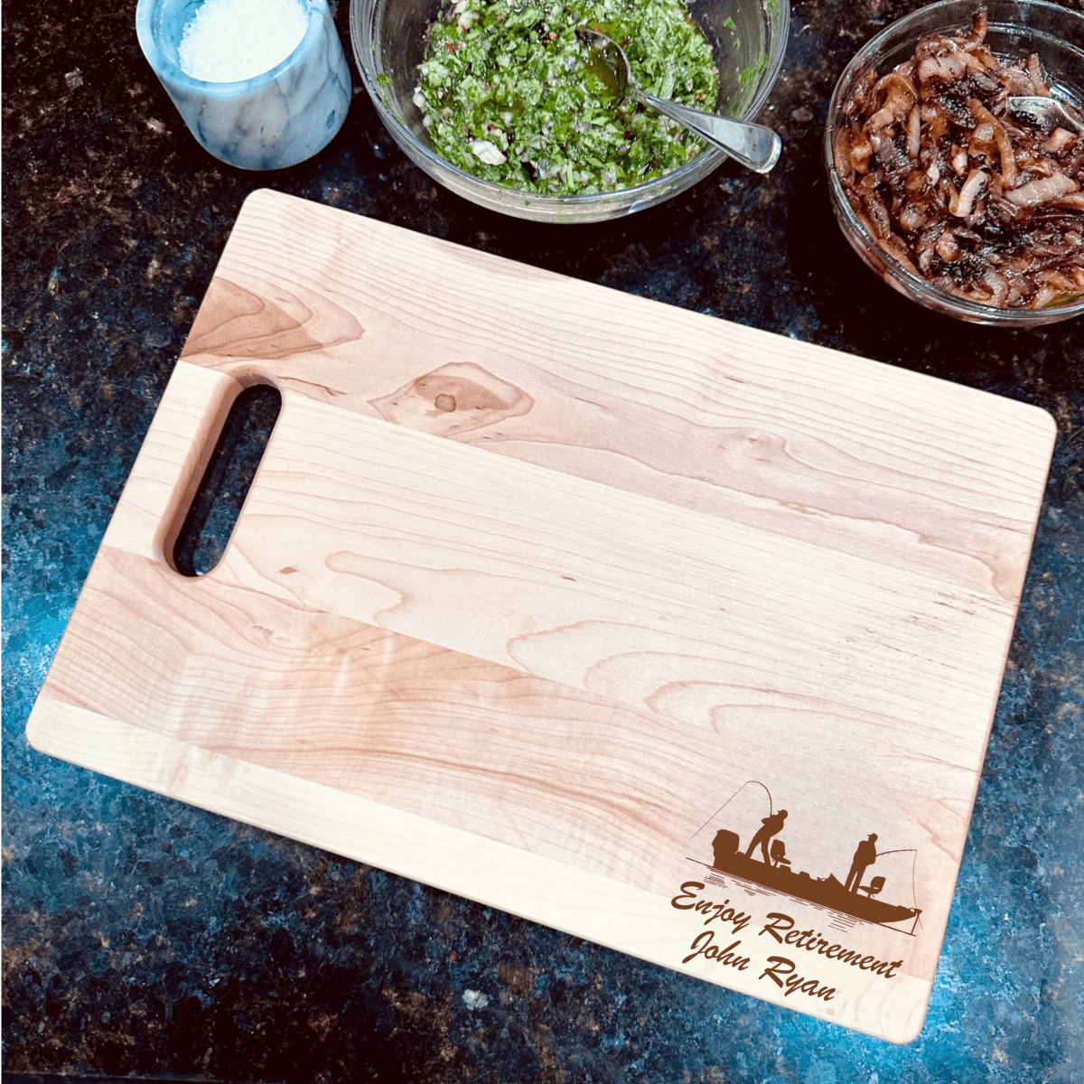 Unique Personalized Engraved Retirement Cutting Board Customized Cutting Board Gifts for Men by Groovy Guy