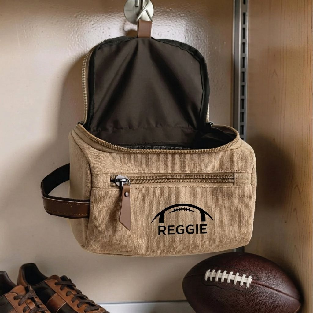football toiletry dopp kit