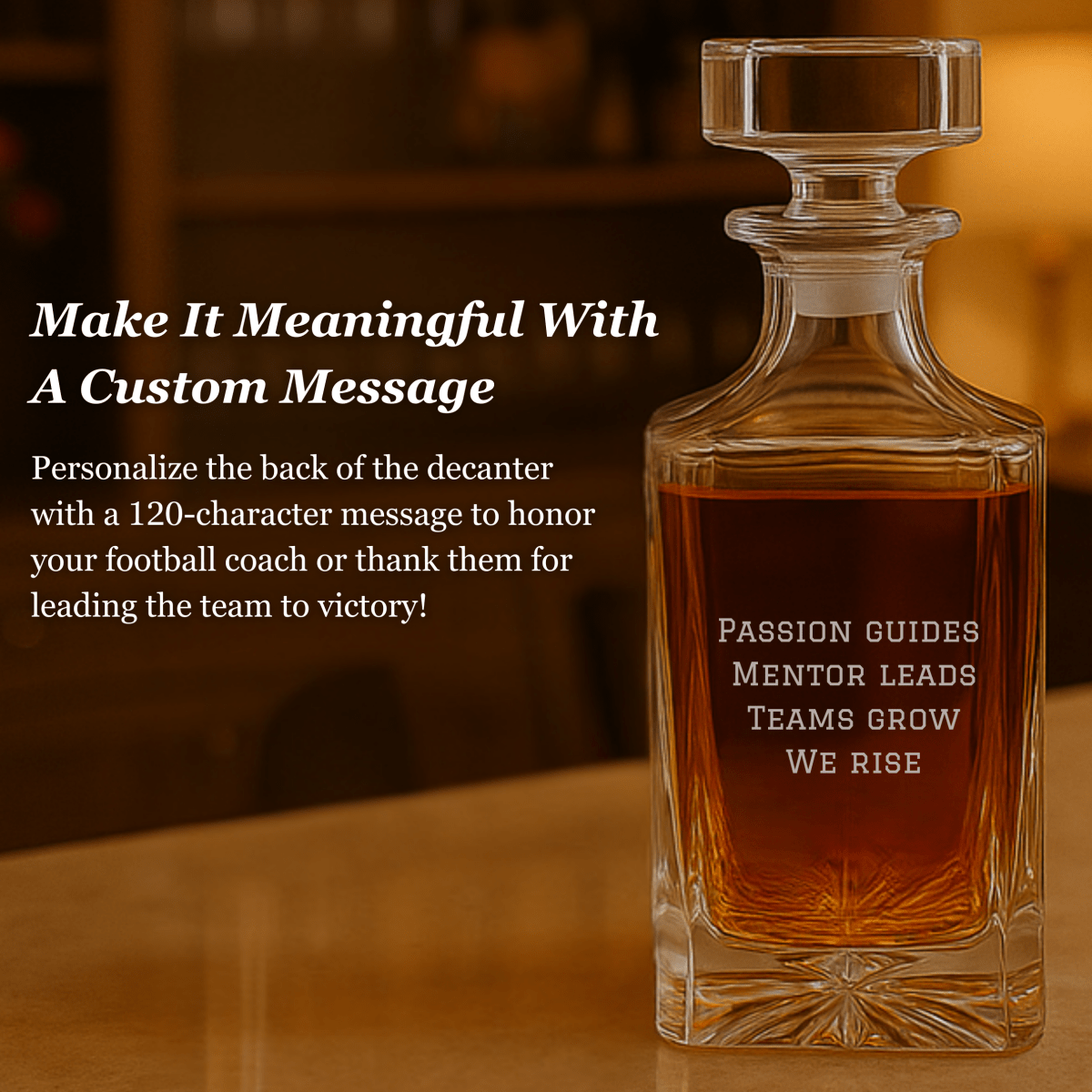 Unique Personalized Football Coach Decanter Customized Football Gifts for Men by Groovy Guy