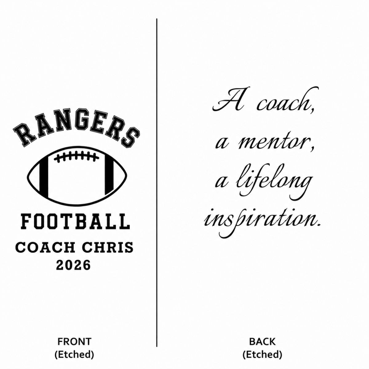 Unique Personalized Football Coach Decanter Customized Football Gifts for Men by Groovy Guy