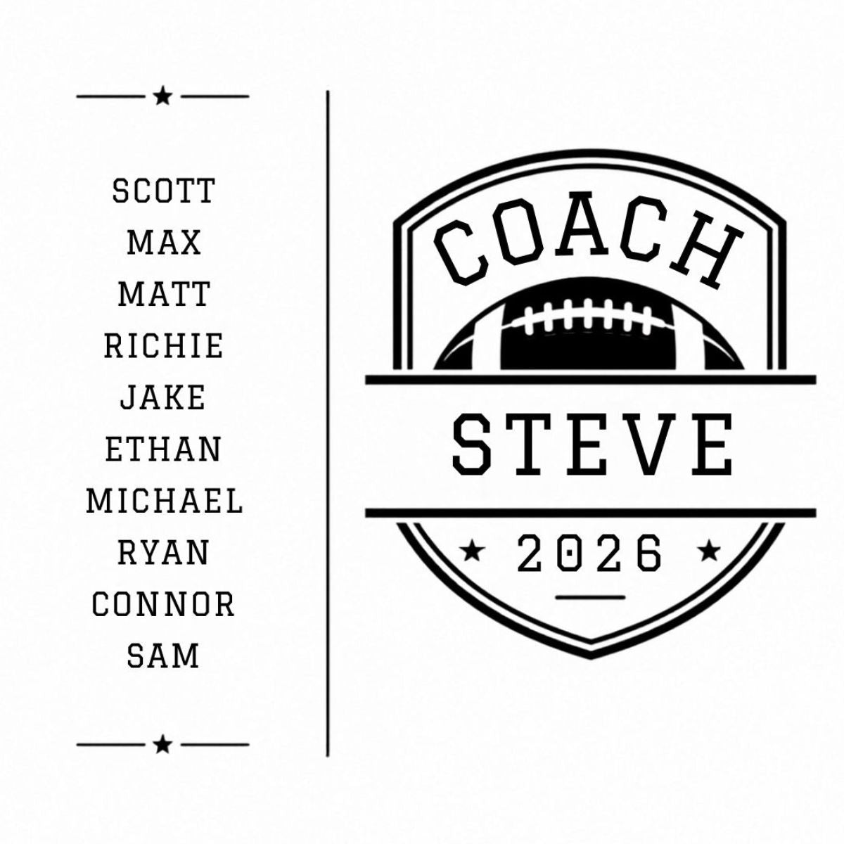 Personalized Football Coach Team Tumbler