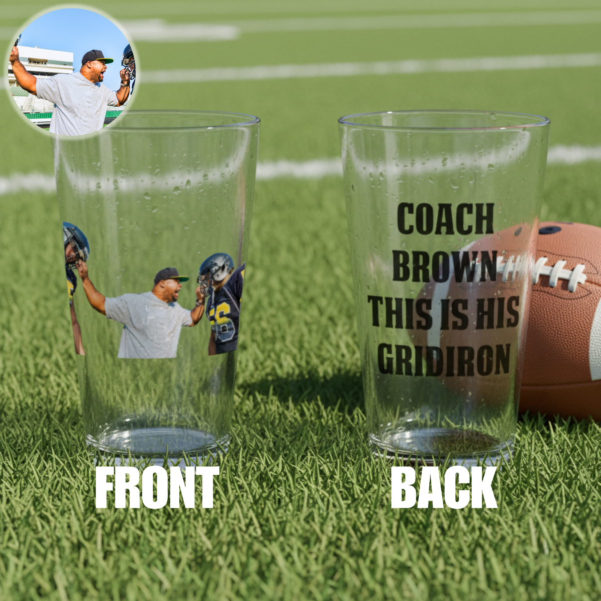 Custom Sports Photo Pint Glass