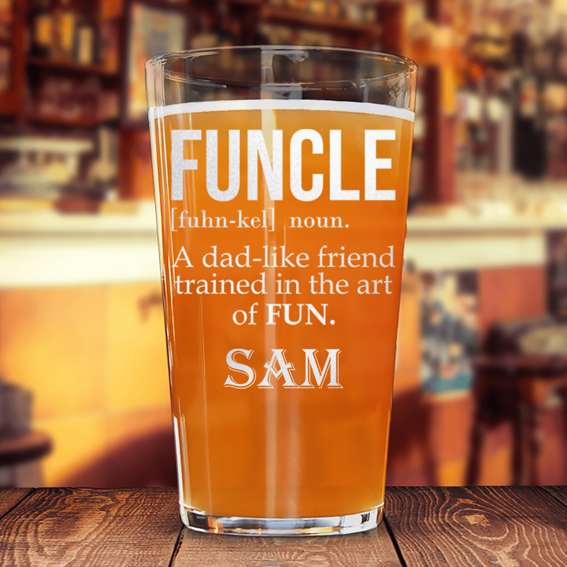 Funcle Uncle Pint Glass