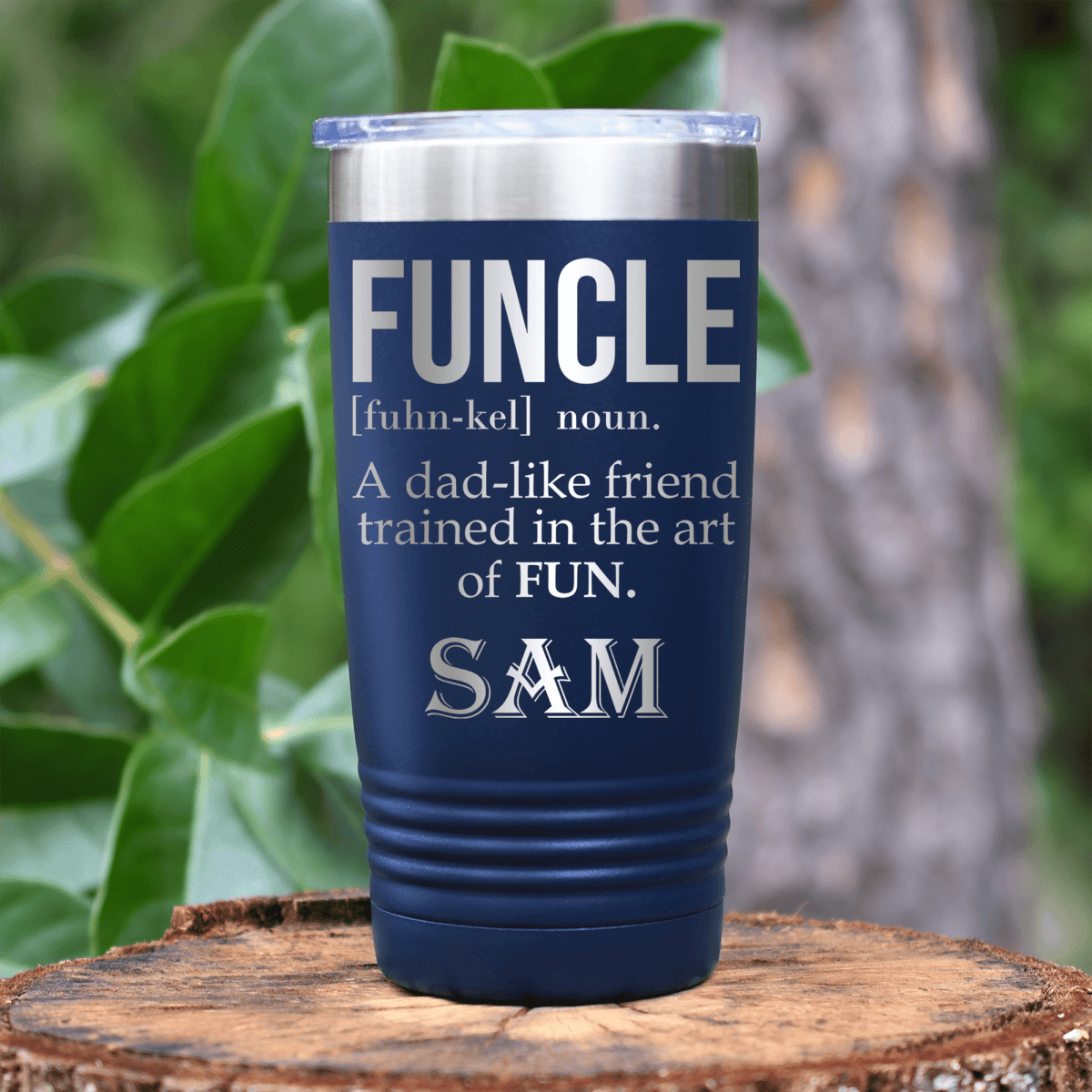 Navy Uncle Tumbler With Funcle Uncle Design