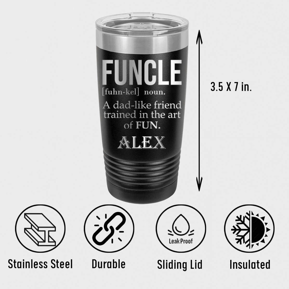 Unique Personalized Funcle Uncle Tumbler Customized Uncle Tumblers Gifts for Men by Groovy Guy