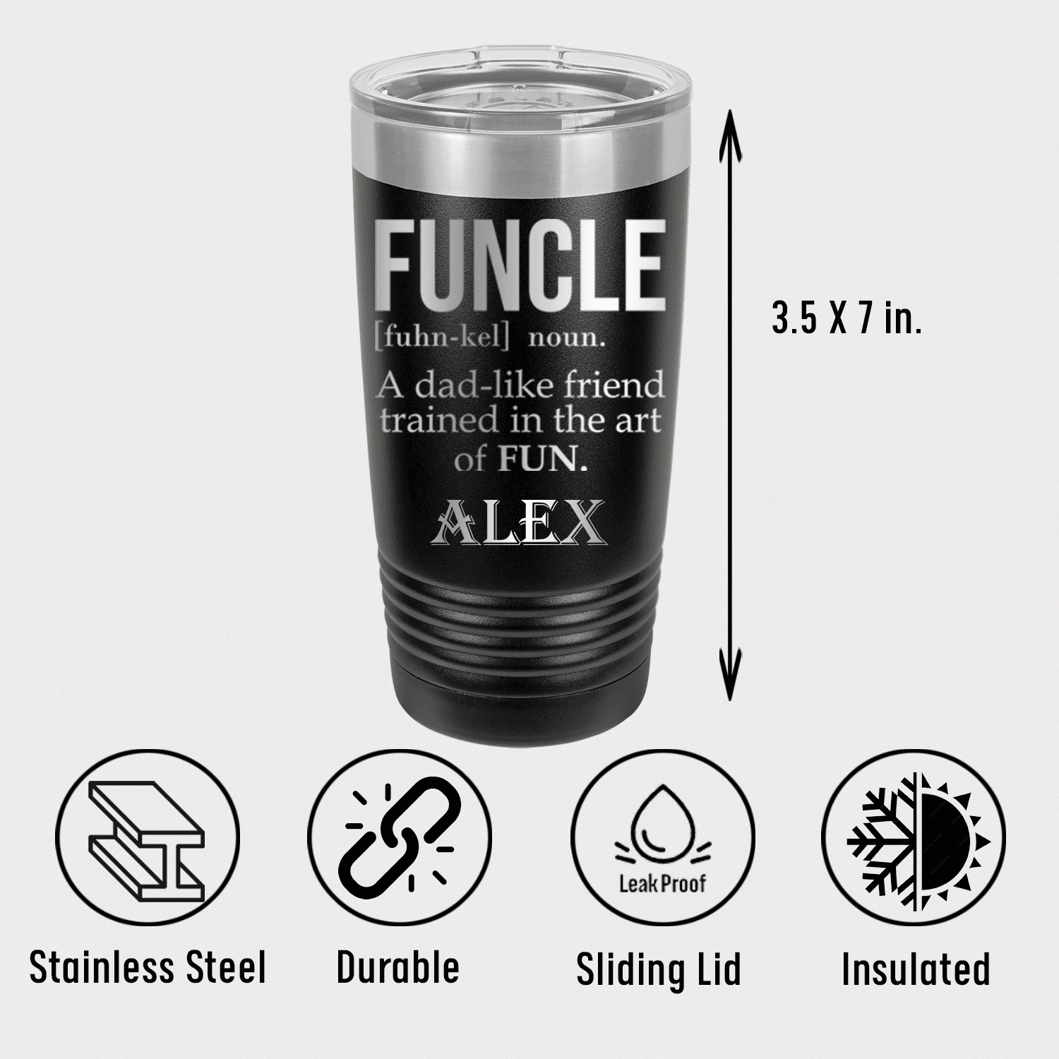 Unique Personalized Funcle Uncle Tumbler Customized Uncle Tumblers Gifts for Men by Groovy Guy