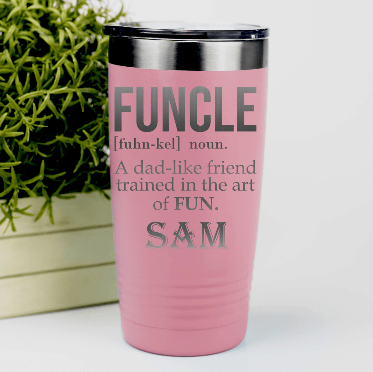 Salmon Uncle Tumbler With Funcle Uncle Design