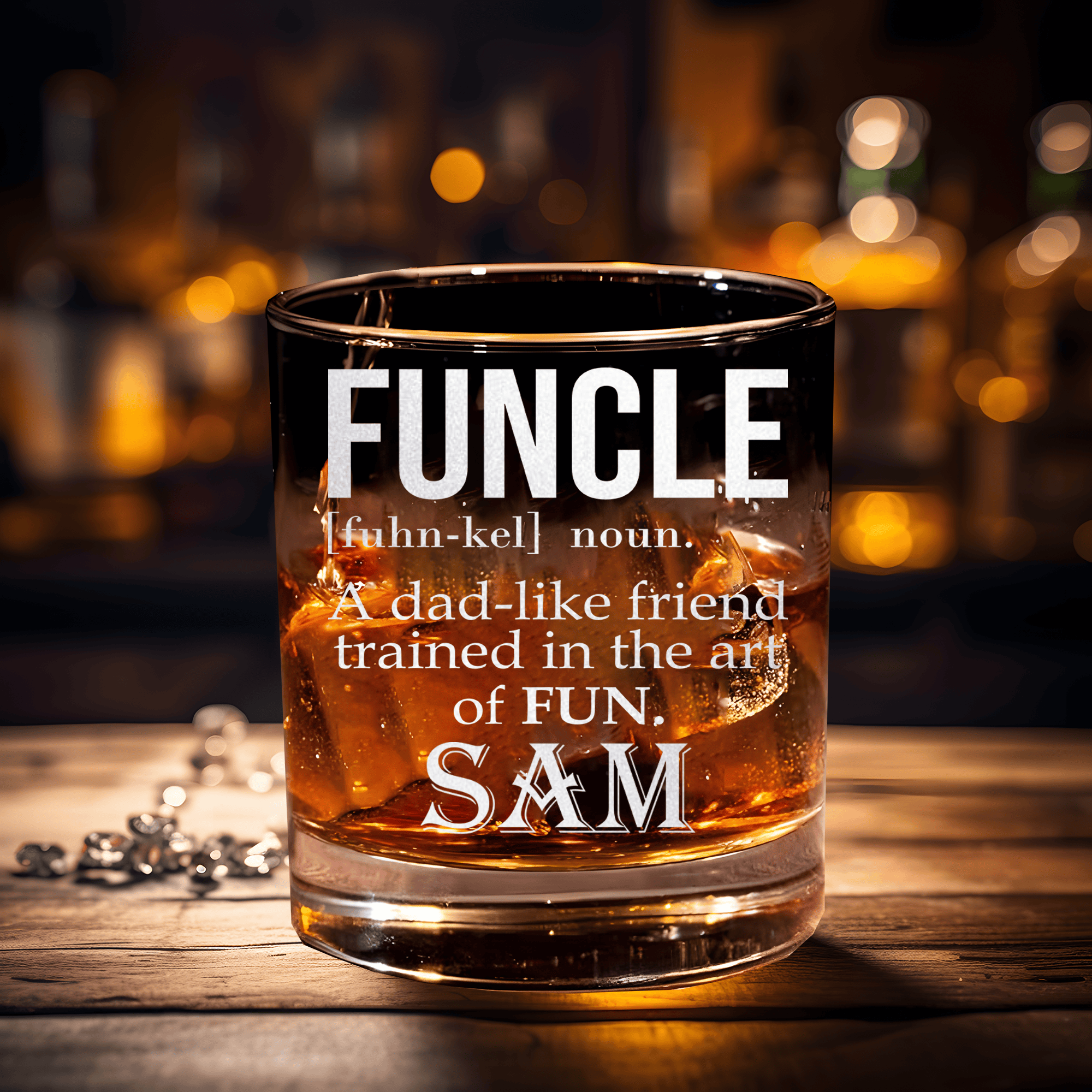 Funcle Uncle Whiskey Glass