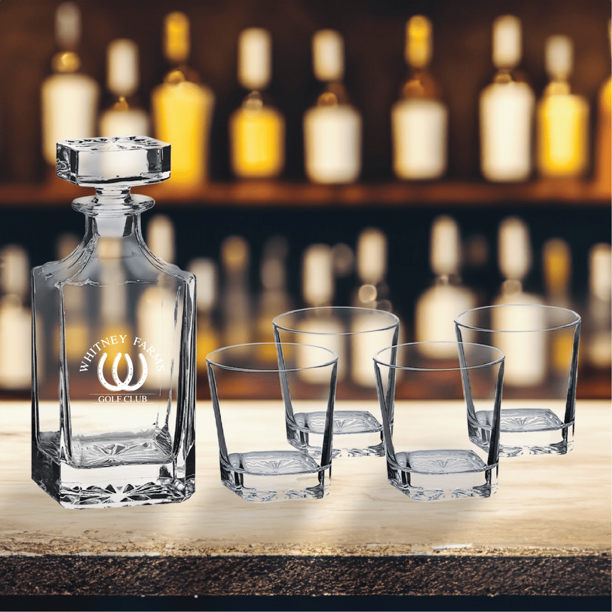 Unique Personalized Golf Tournament Decanter Set Customized Decanter Set Gifts for Men by Groovy Guy