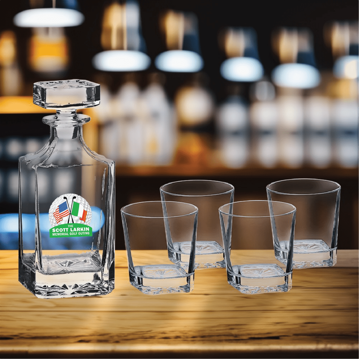 Unique Personalized Golf Tournament Decanter Set Customized Decanter Set Gifts for Men by Groovy Guy