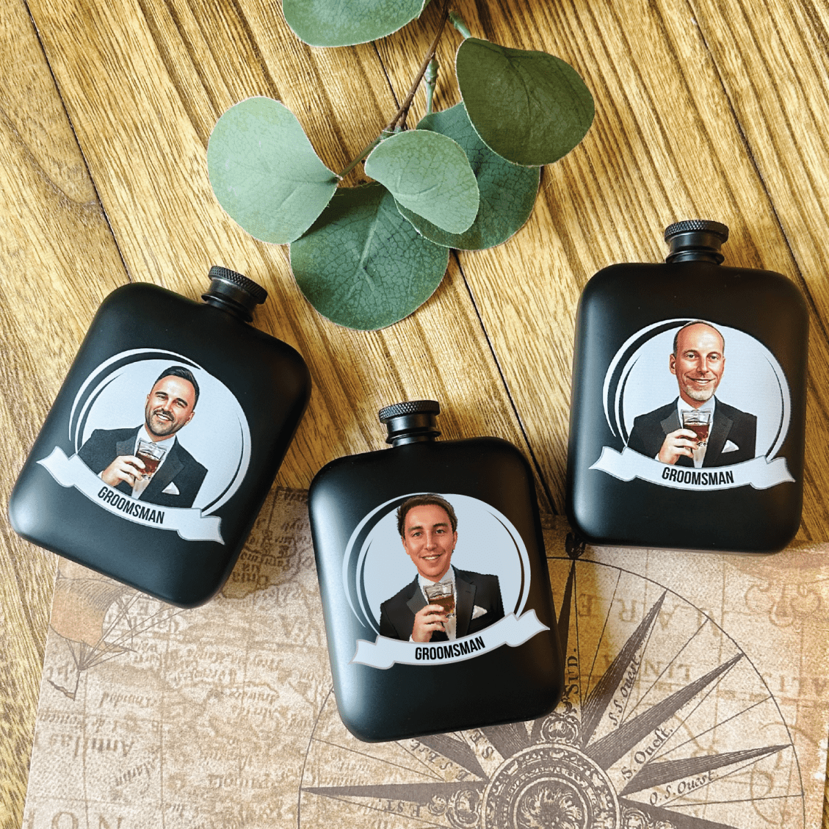 Unique Personalized Groomsmen Grins Flask Customized Groomsmen Gifts Gifts for Men by Groovy Guy