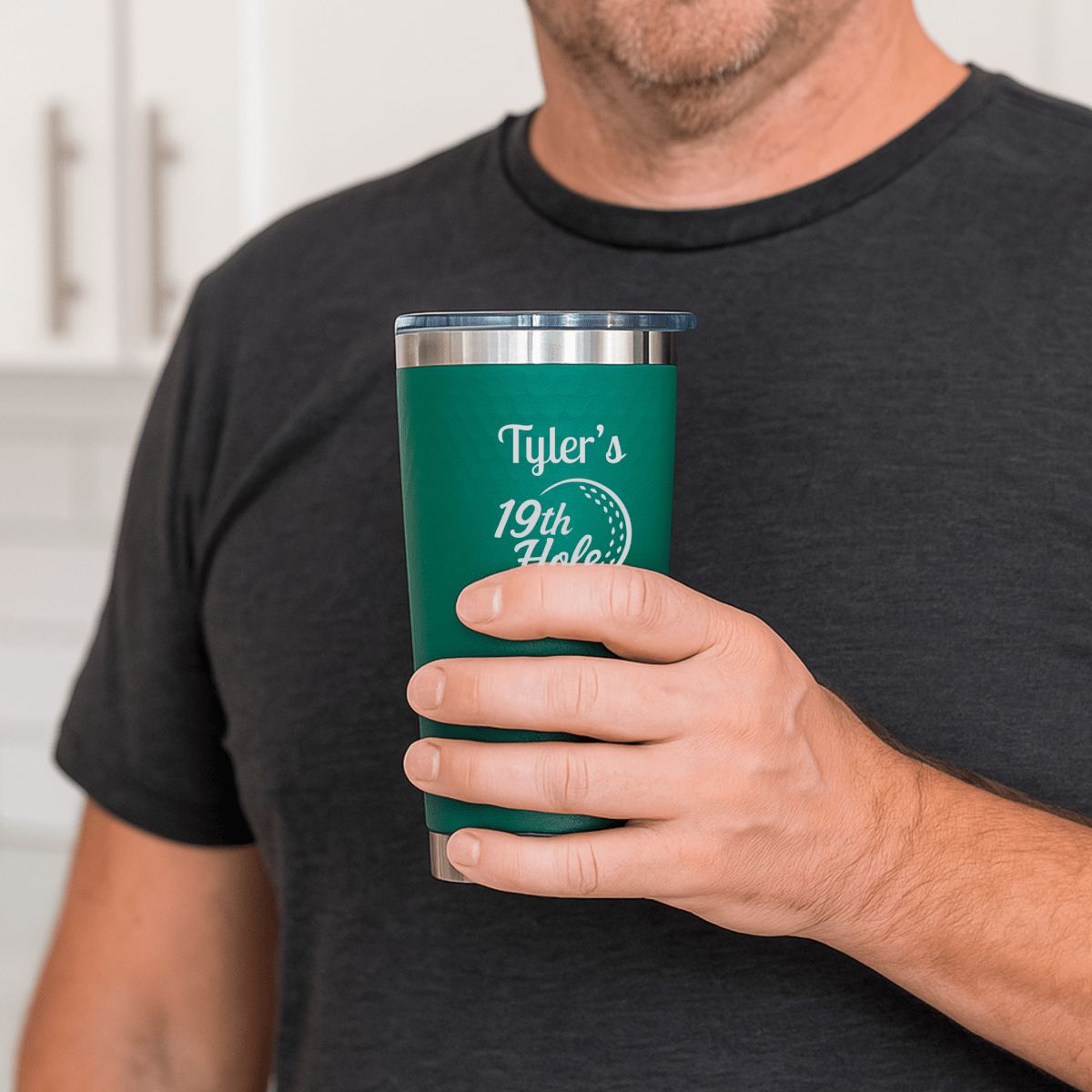 Unique Personalized 19th Hole Dimpled Tumbler Customized Gifts for Men by Groovy Guy