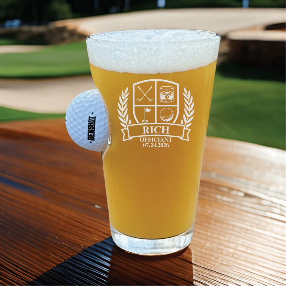 Groomsmen Golf Ball Pint