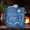 Blue Golf Flask With Golfing Bachelor Party Design