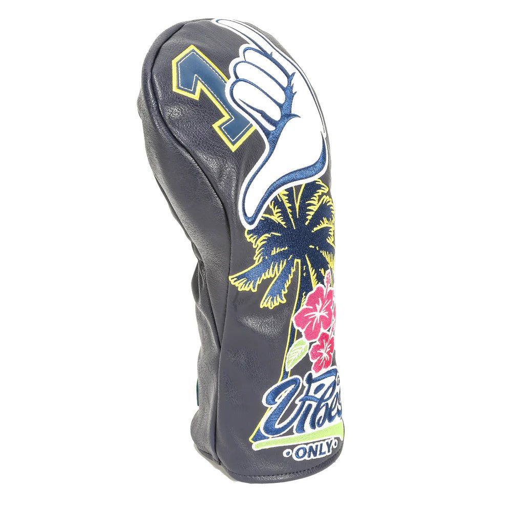 Unique Personalized Good Vibes Driver Headcover Customized Golf Head Covers Gifts for Men by Groovy Guy