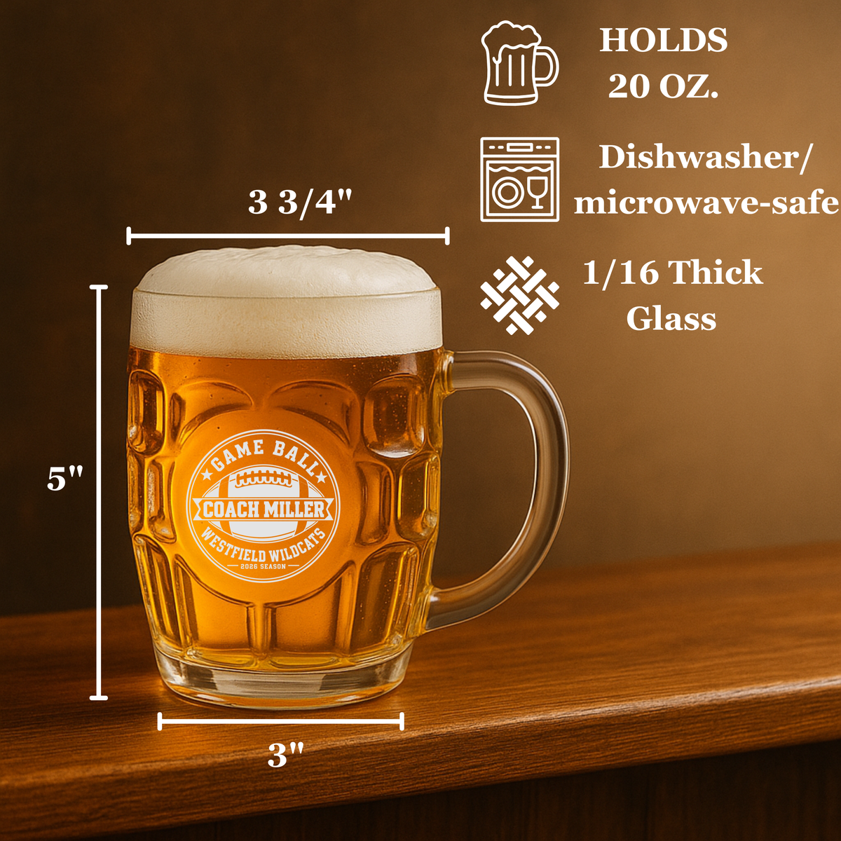 Football Game Ball Beer Mug