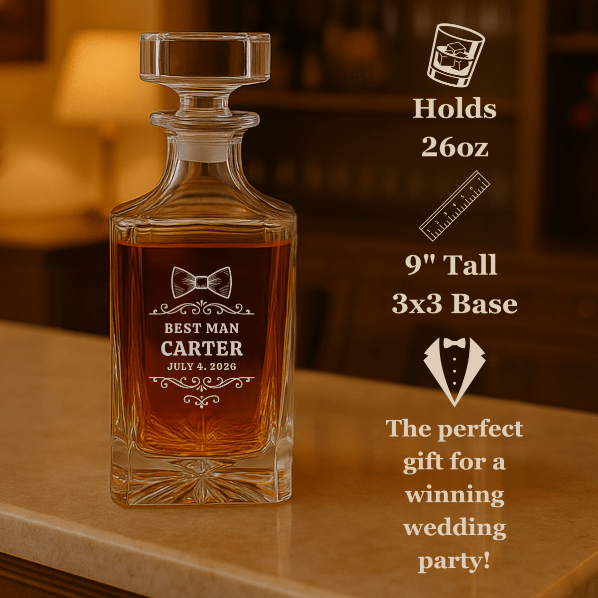 Unique Personalized The Wedding Wingman Decanter Customized Groomsman Gifts Gifts for Men by Groovy Guy
