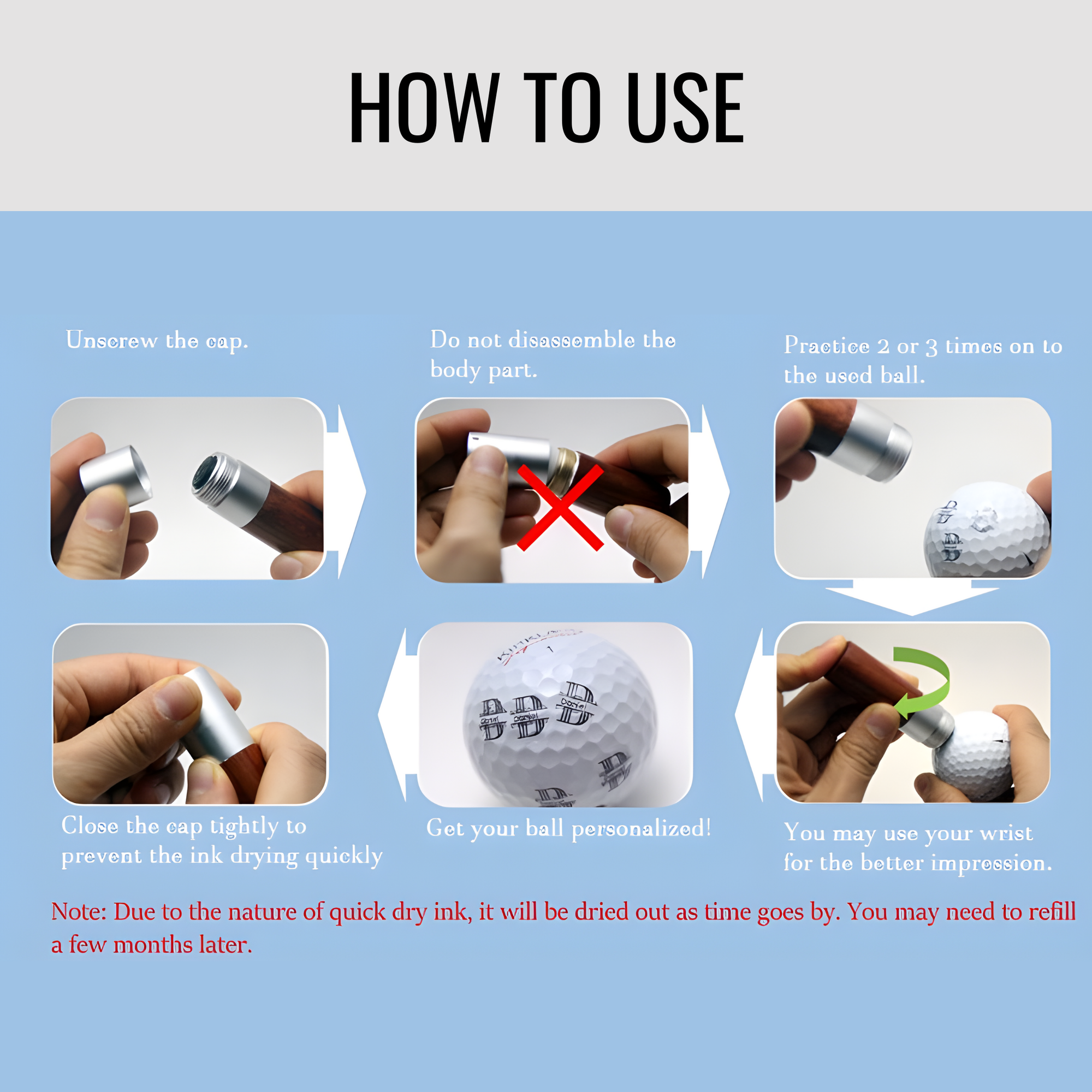 Personalized Wooden Golf Ball Stamp