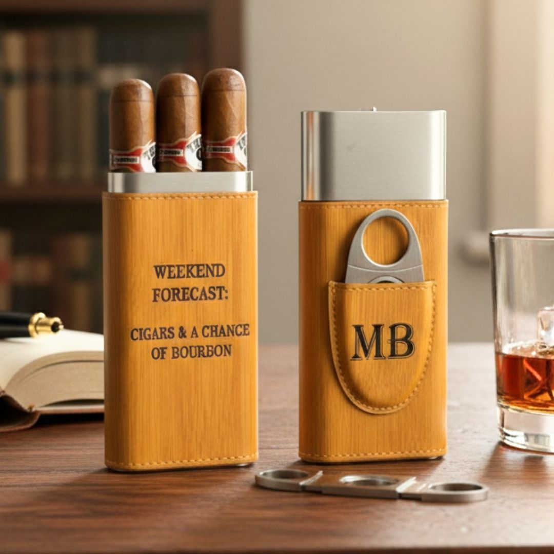 Engraved Cigar Travel Case