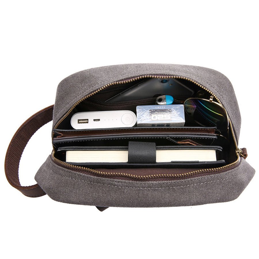 Unique Personalized Waxed Up Dopp Bag Customized Toiletry Bag Gifts for Men by Groovy Guy