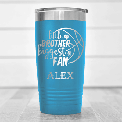 Light Blue Basketball Tumbler With Hoops Sibling Pride Design