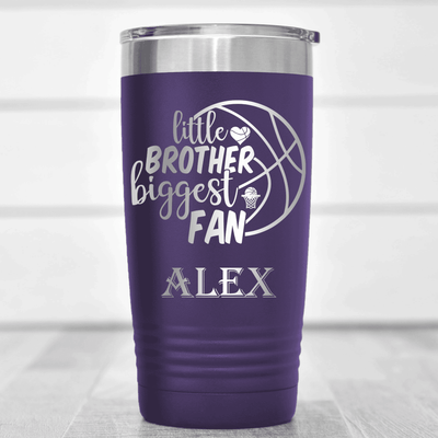 Purple Basketball Tumbler With Hoops Sibling Pride Design