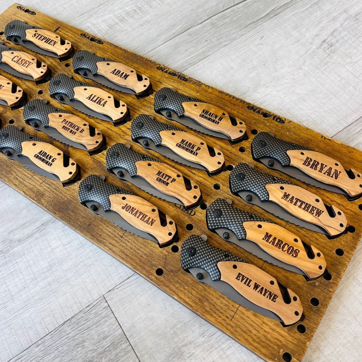 Unique Personalized Engraved Carbon Fiber Pocket Knife Customized Knife Gifts for Men by Groovy Guy