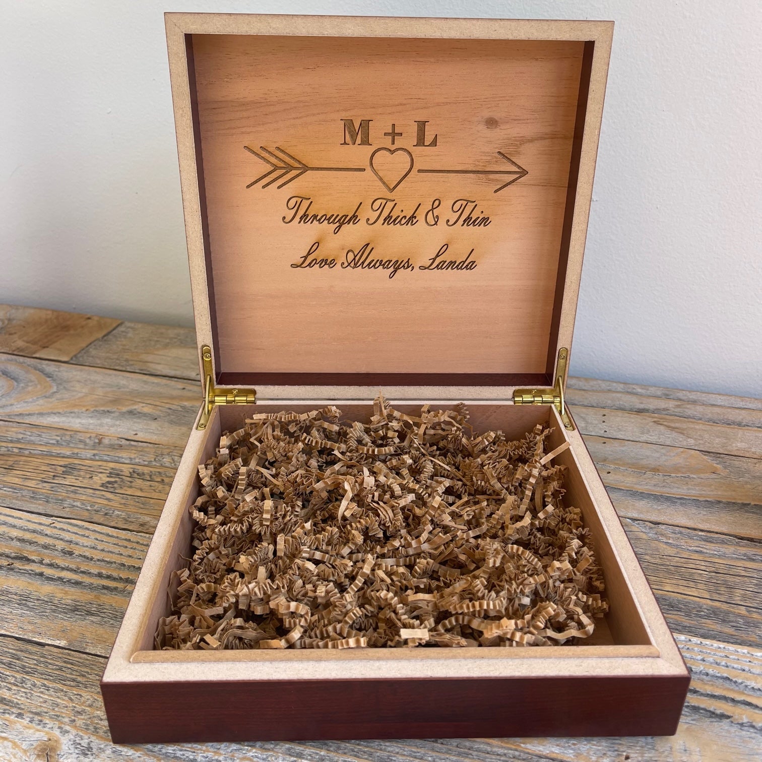 Custom Wood Keepsake Box With Secret Message - Personalized & Elegant