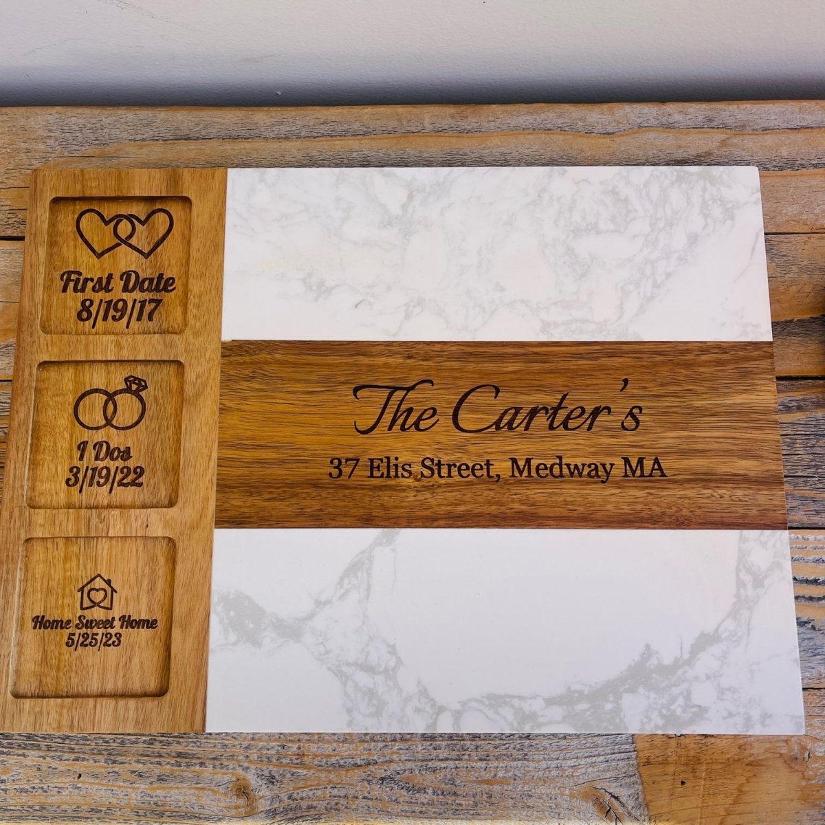 Unique Personalized Loves Journey Charcuterie Board Customized Valentines Gifts for Men by Groovy Guy