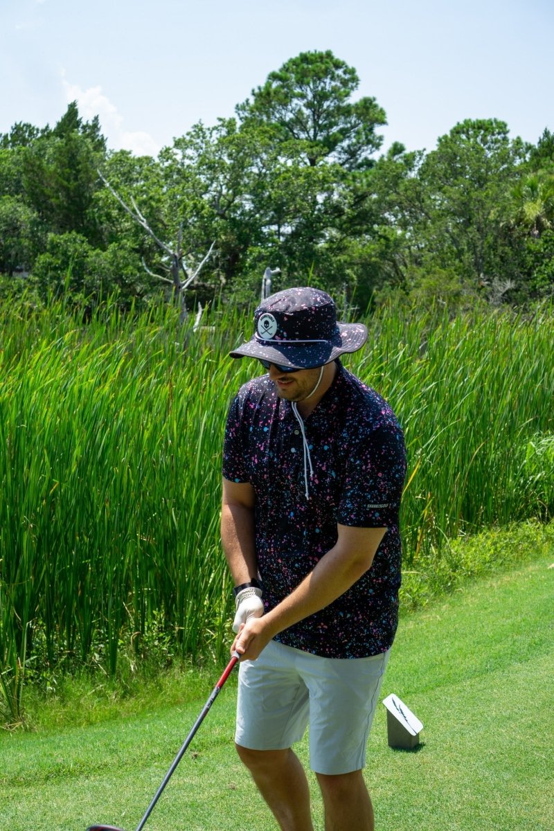 Unique Personalized Black Paint Bucket Hat Customized Golf Hat Gifts for Men by Groovy Guy