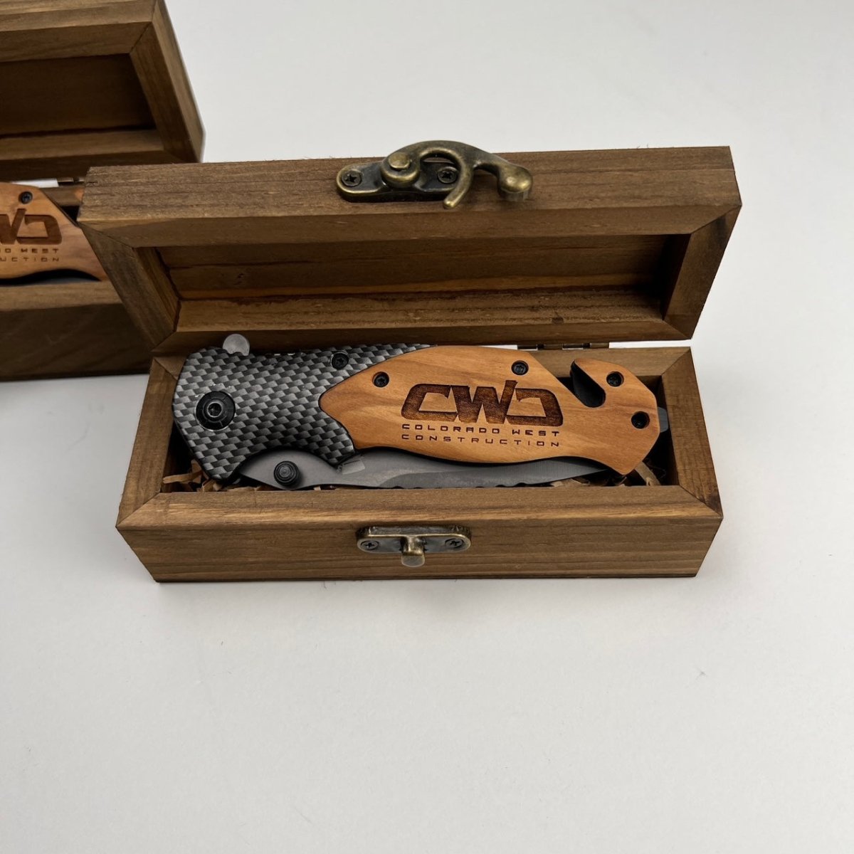 Unique Personalized Logo on Carbon Knife Customized Logo Gifts for Men by Groovy Guy