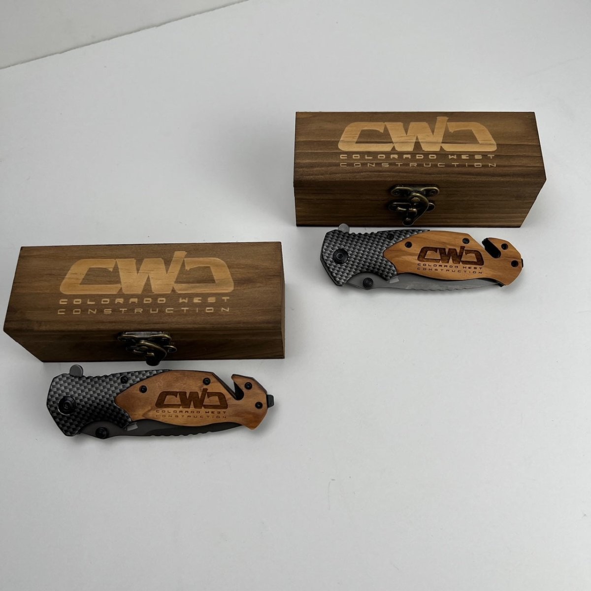 Unique Personalized Logo on Carbon Knife Customized Logo Gifts for Men by Groovy Guy