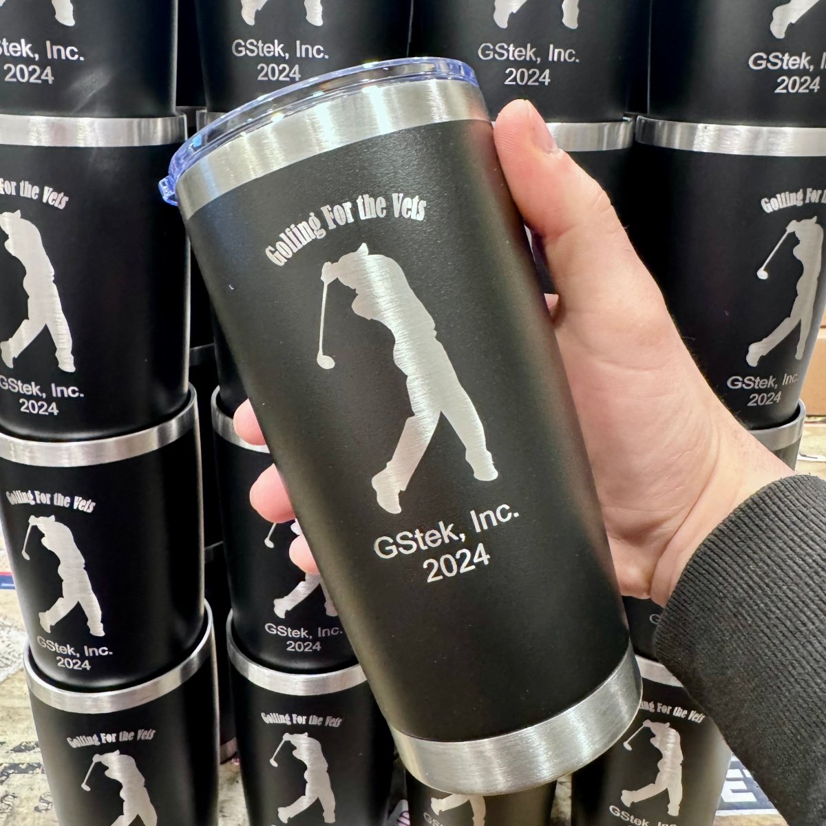 Unique Personalized Logo Golf Tournament Tumbler Customized Golf Outing Gifts for Men by Groovy Guy