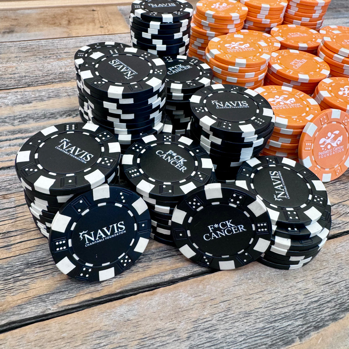 Personalized poker chips with custom photo and text