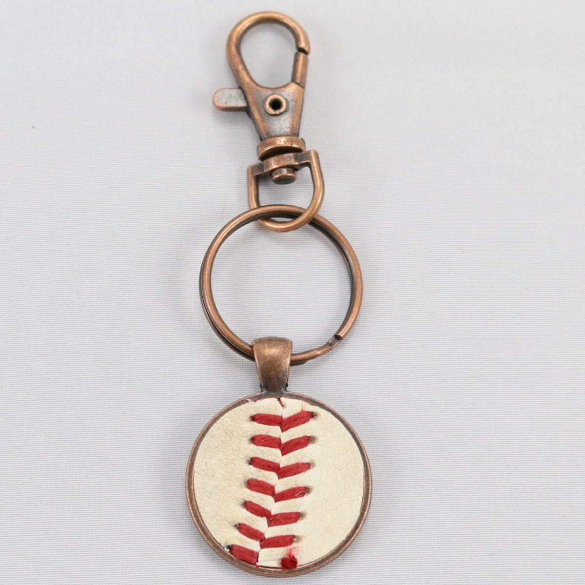 Unique Personalized Leather Stitch Baseball Keychain Customized Accessories Gifts for Men by Groovy Guy