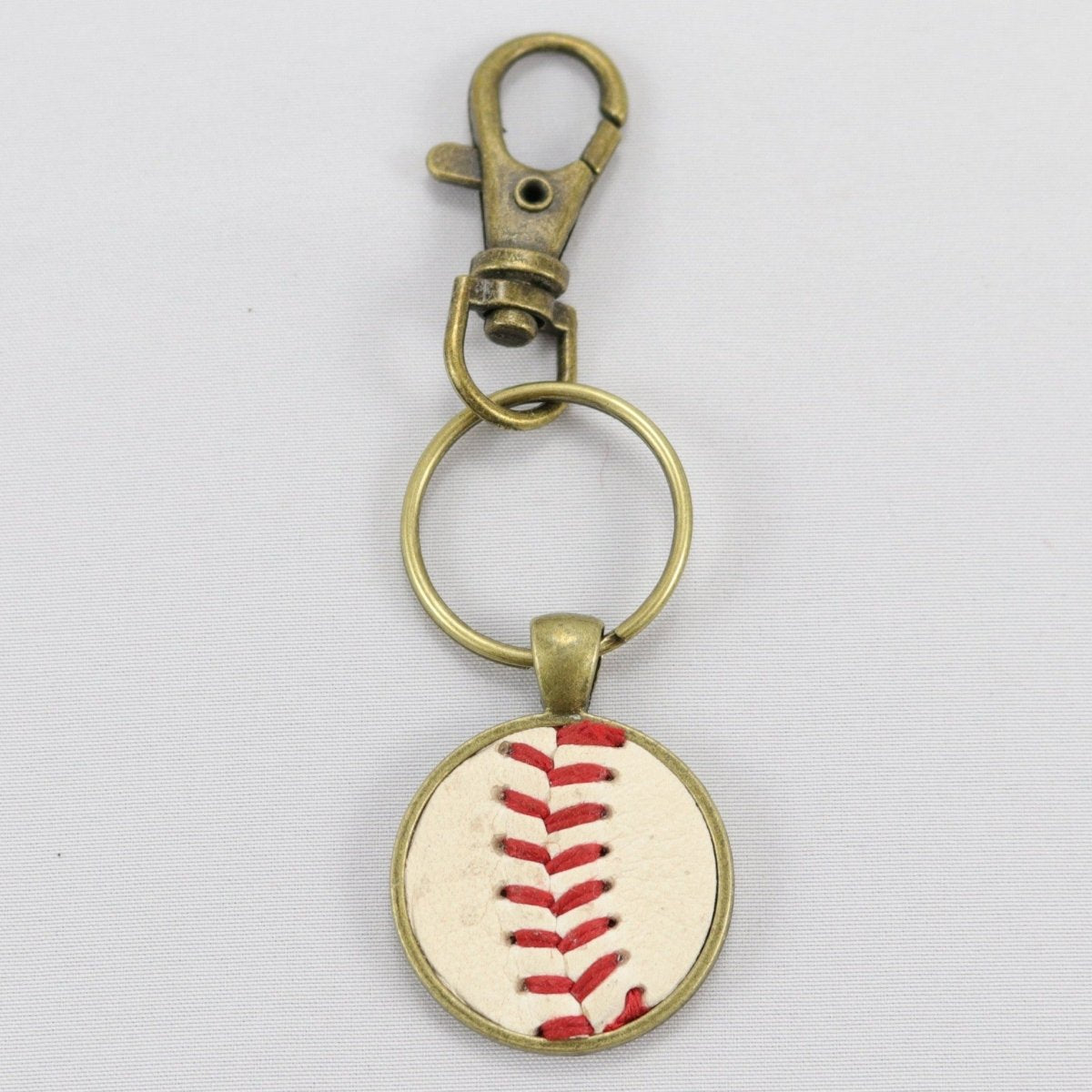 Unique Personalized Leather Stitch Baseball Keychain Customized Accessories Gifts for Men by Groovy Guy