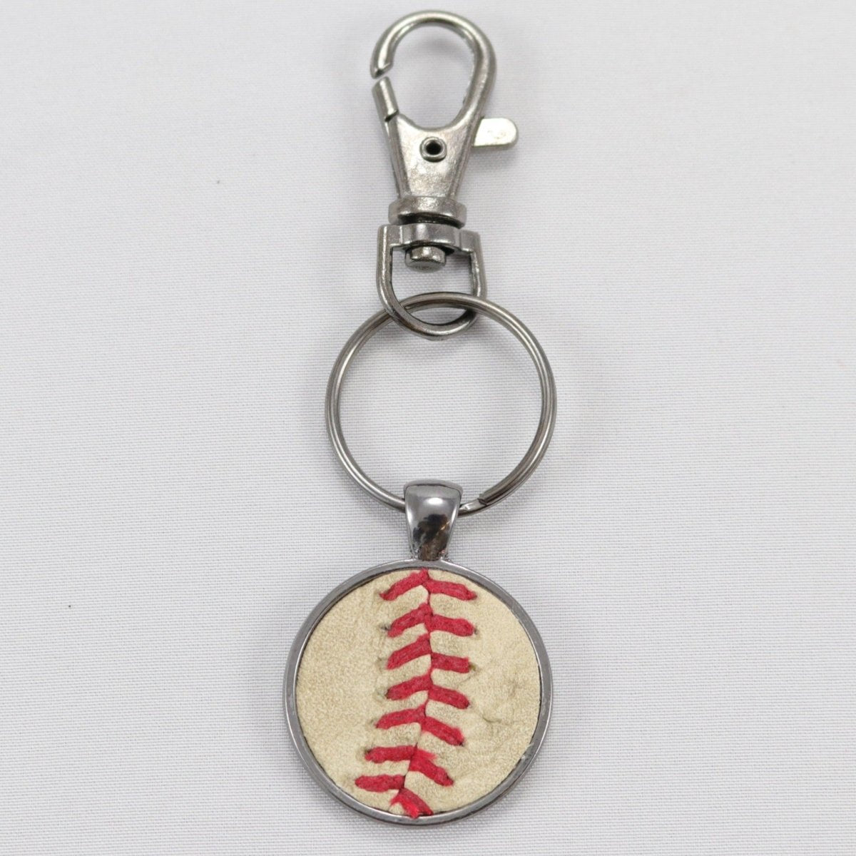 Unique Personalized Leather Stitch Baseball Keychain Customized Accessories Gifts for Men by Groovy Guy