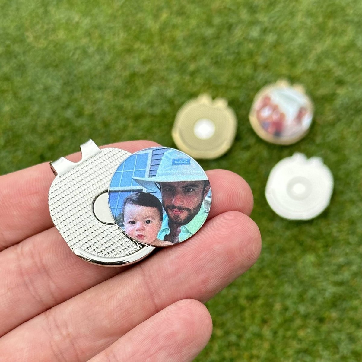 Unique Personalized Custom Photo Ball Marker & Golf Hat Clip Set Customized Golf Ball Marker Gifts for Men by Groovy Guy