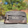 Waxed Canvas Toiletry Bag for Men with Monogram