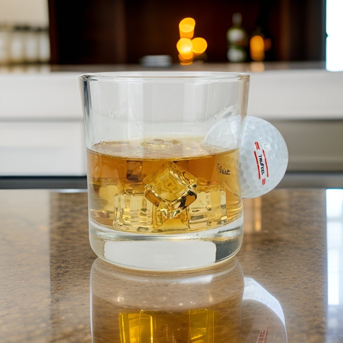 Unique Personalized Golf Ball Rocks Glass Customized Whiskey Glass Gifts for Men by Groovy Guy