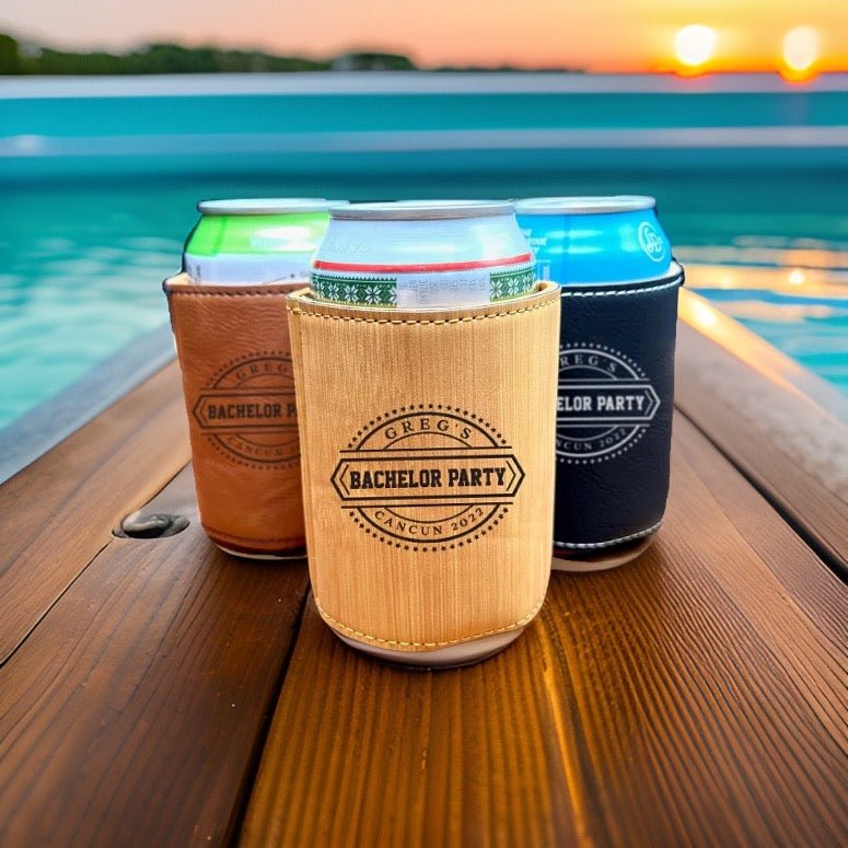 Unique Personalized Custom Bachelor Party Koozie Customized Personalized Koozie Gifts for Men by Groovy Guy