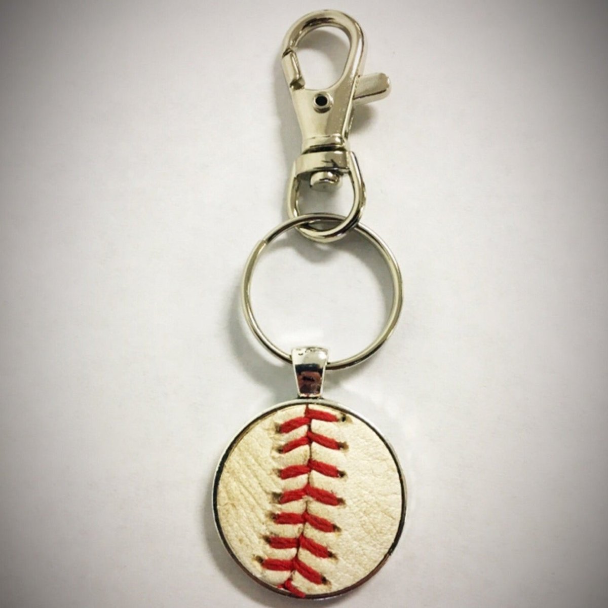 Unique Personalized Leather Stitch Baseball Keychain Customized Accessories Gifts for Men by Groovy Guy