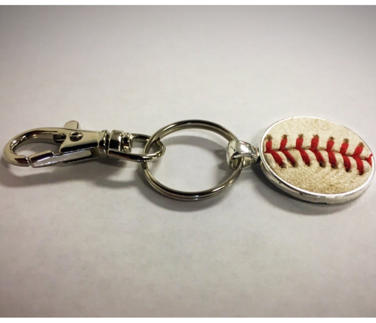 Unique Personalized Leather Stitch Baseball Keychain Customized Accessories Gifts for Men by Groovy Guy