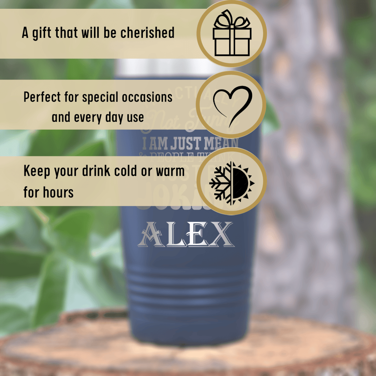 Unique Personalized Im Mean Not Funny Tumbler Customized Funny Tumblers Gifts for Men by Groovy Guy