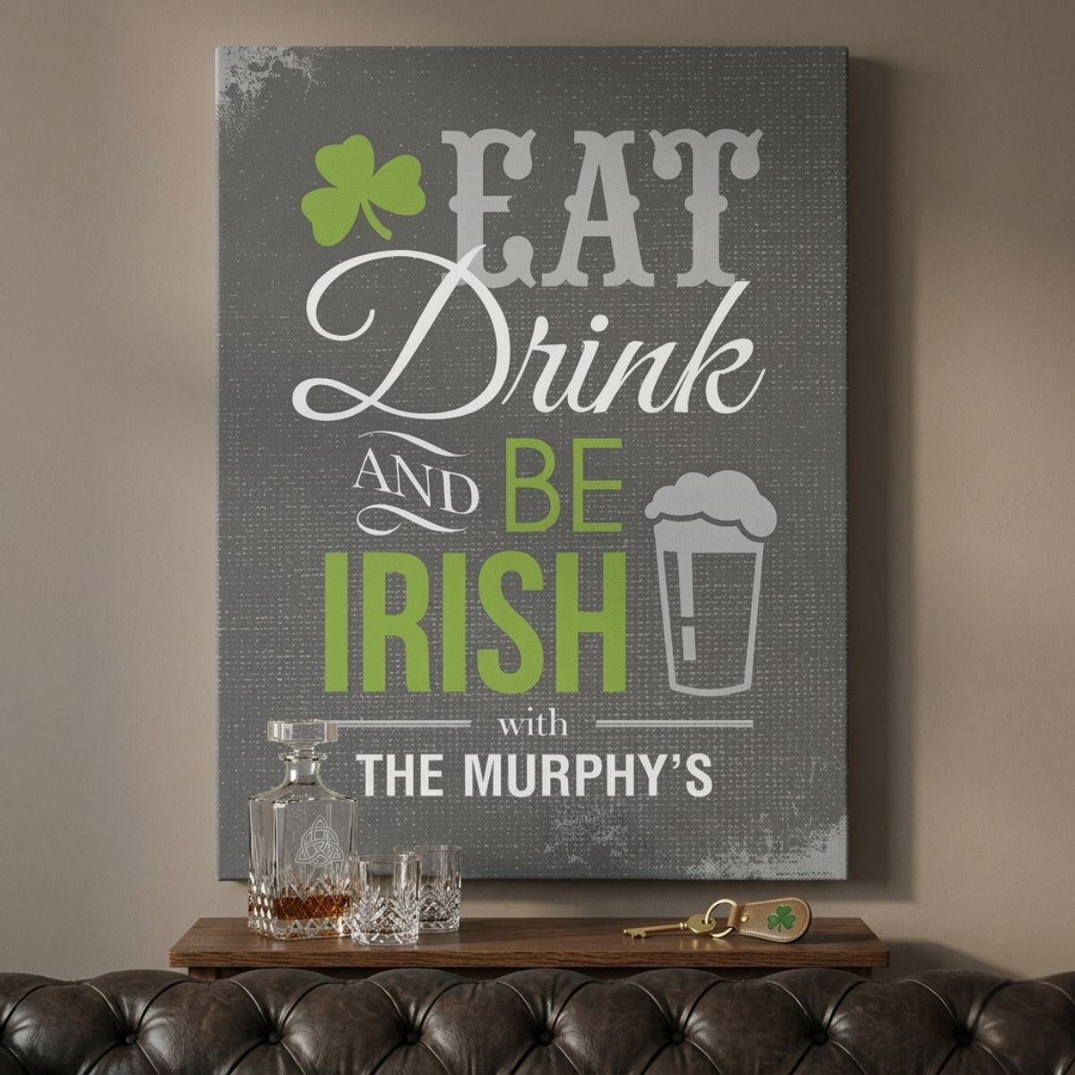 Irish Welcome Personalized Wall Canvas