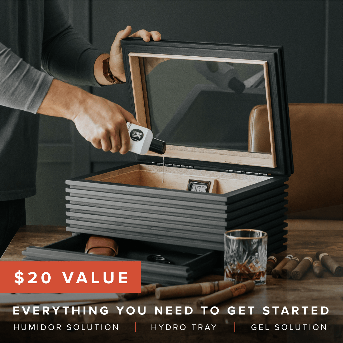 Unique Personalized KOBI Glass Top Humidor Customized Humidor Gifts for Men by Groovy Guy