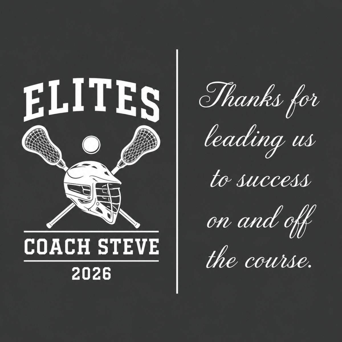 Personalized lacrosse coach decanter engraved with team name, coach name, and year, handcrafted in Connecticut, a unique gift for lacrosse coaches.