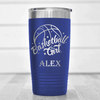 Blue Basketball Tumbler With Lady Of The Court Design