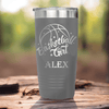 Grey Basketball Tumbler With Lady Of The Court Design
