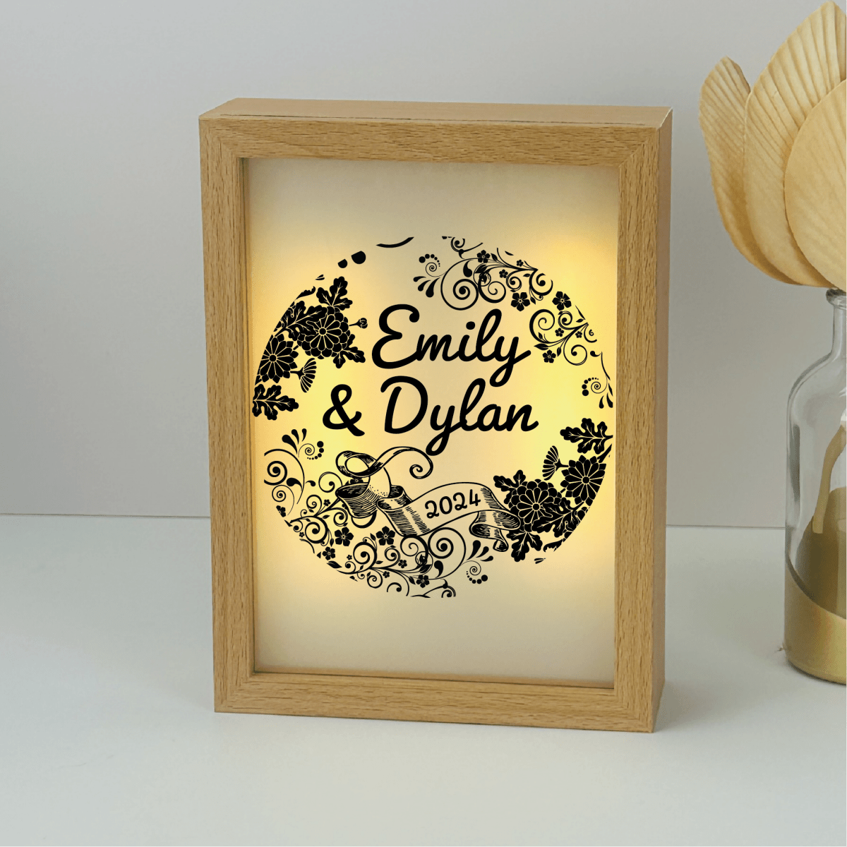 Unique Personalized Luminous Love Keepsake Customized Anniversary Gifts for Men by Groovy Guy